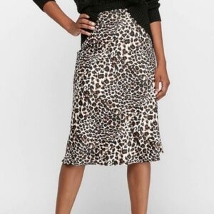 Express Animal Print Midi Skirt